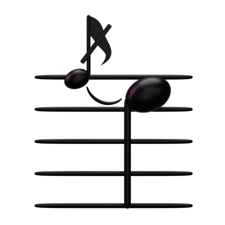 Music Acciaccatura  3D Icon