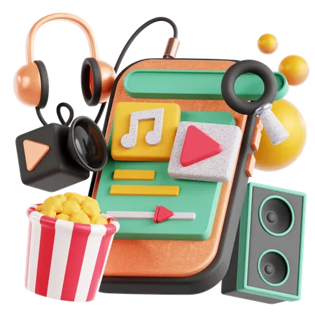 Music And Entertainment  3D Illustration