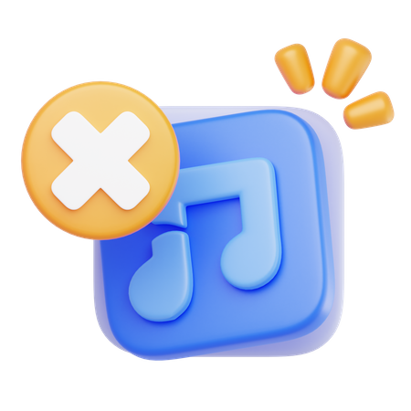 Music Audio Failed  3D Icon