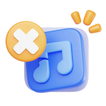 Music Audio Failed  3D Icon