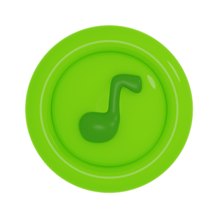 Music Button  3D Icon