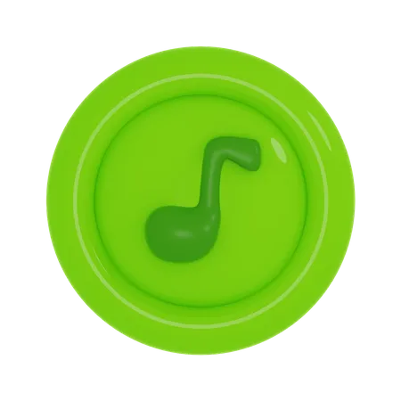 Music Button  3D Icon