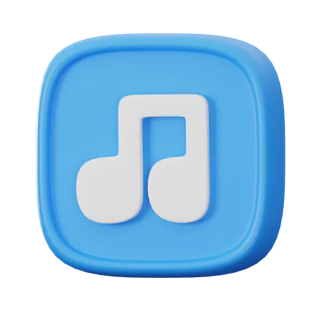 Music Button  3D Icon