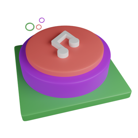 Music Button  3D Icon