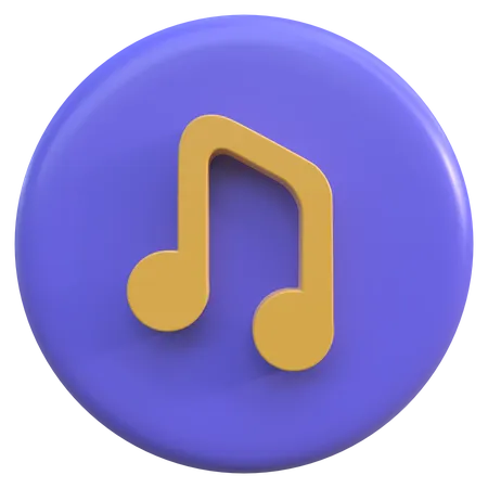 Music Button  3D Icon
