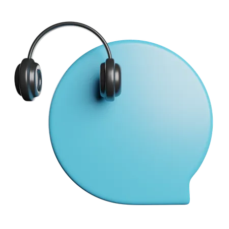Chat Bubble Music 3D Icon