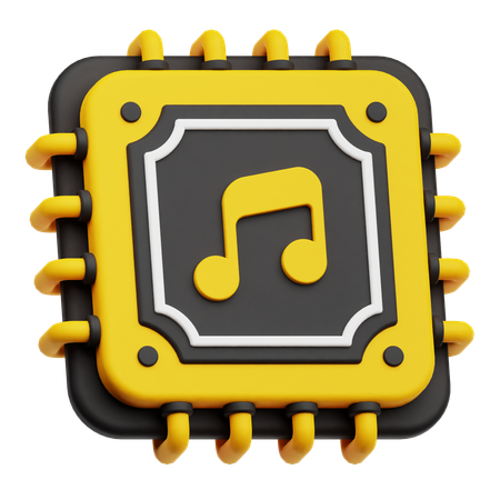 音楽チップ  3D Icon