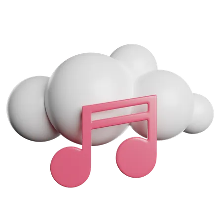 Music Cloud Audio 3D Icon
