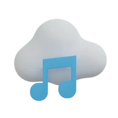 Cloud And Music Note 3D Icon