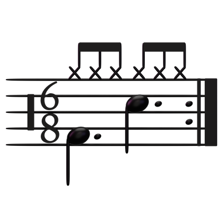 Music Compound time signatures  3D Icon