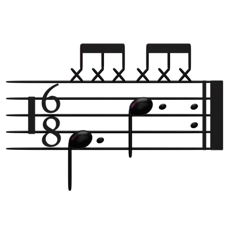 Music Compound time signatures  3D Icon