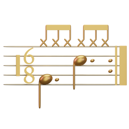 Music Compound time signatures  3D Icon