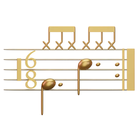 Music Compound time signatures  3D Icon
