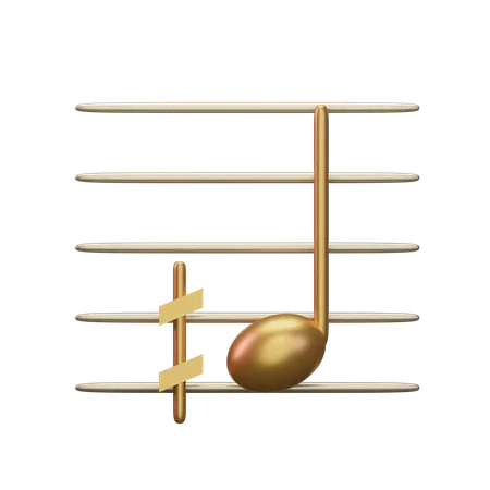 Premium Music Notes Gold 3 D Icon Pack 3D Icon