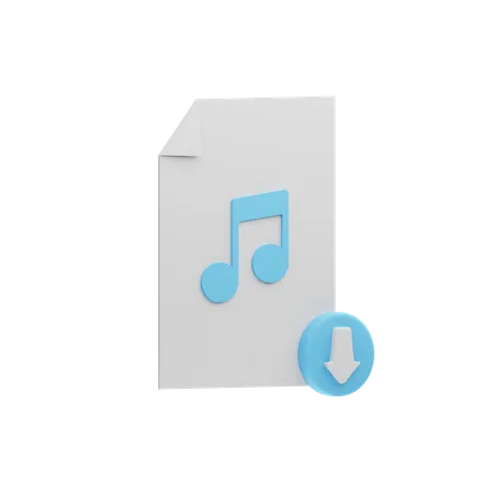 Music Download  3D Icon