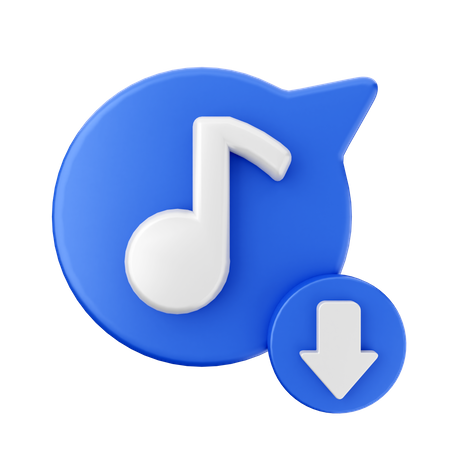 Music Download  3D Icon