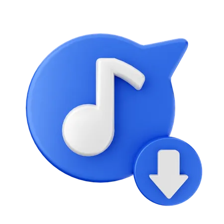 Music Download  3D Icon