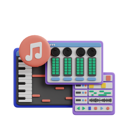 Music Editing  3D Icon