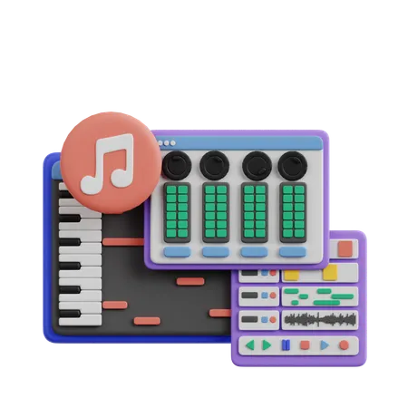 Music Editing  3D Icon