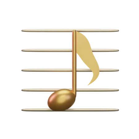 Premium Music Notes Gold 3 D Icon Pack 3D Icon