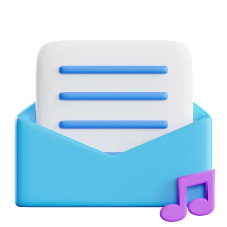 Music Email  3D Icon