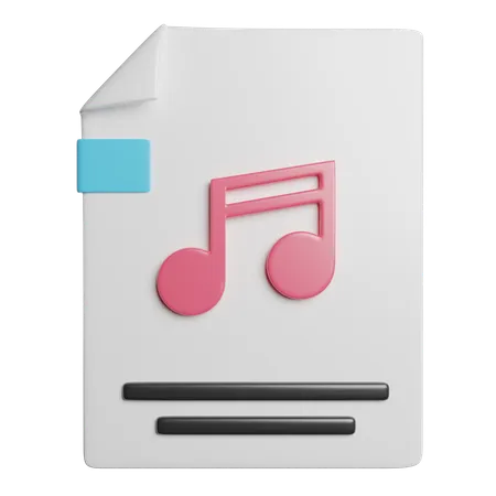 Music File Document 3D Icon