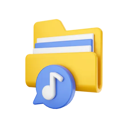Music Folder 3D Illustration