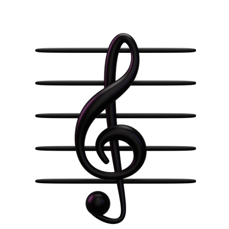 Music G clef  3D Icon