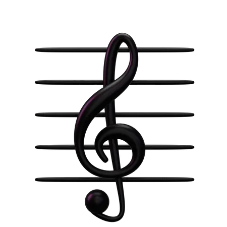 Music G clef  3D Icon