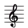 3d music g clef illustration