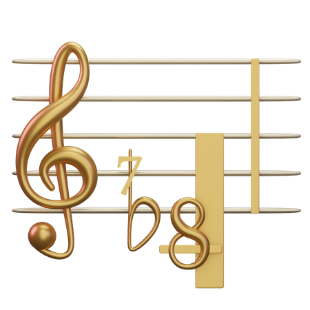 Music Harmonic flat  3D Icon
