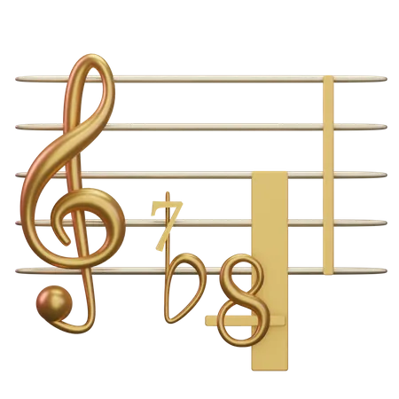 Music Harmonic flat  3D Icon