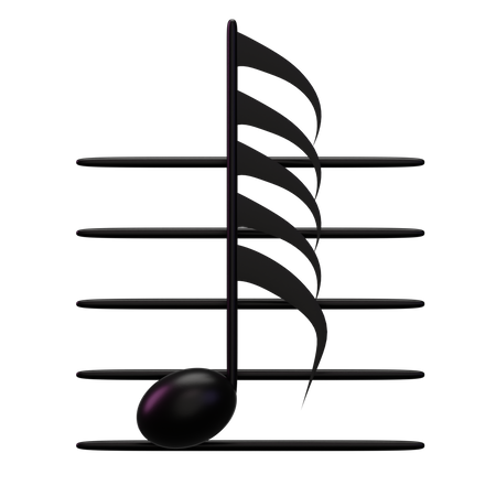 Music Hundred twenty eighth note  3D Icon