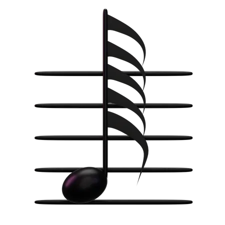 Music Hundred twenty eighth note  3D Icon