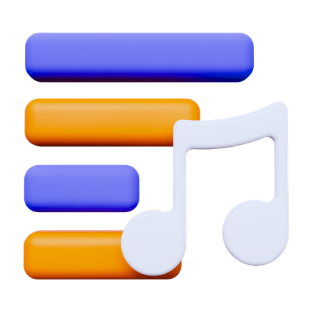 Music List  3D Icon