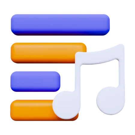 Music List  3D Icon