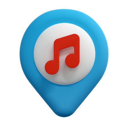音楽の場所ピン  3D Icon