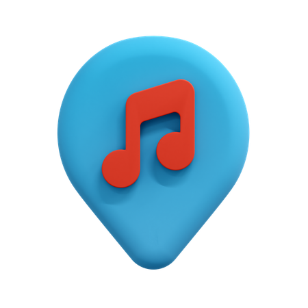 Music Location Pin  3D Icon