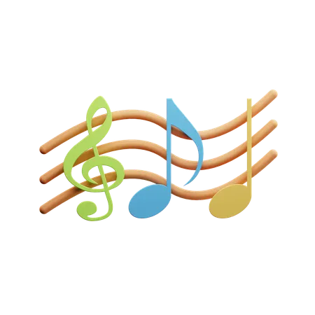 3 D Music Icons Illustration Music Note 3D Icon