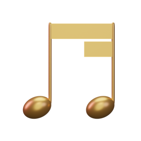 Music Note Gold  3D Icon