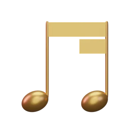 Music Note Gold  3D Icon