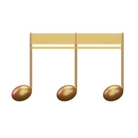 Music Note Gold  3D Icon