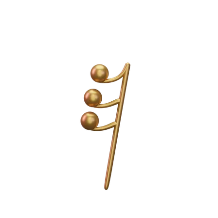 Music Note Gold  3D Icon