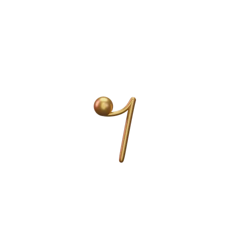 Music Note Gold  3D Icon