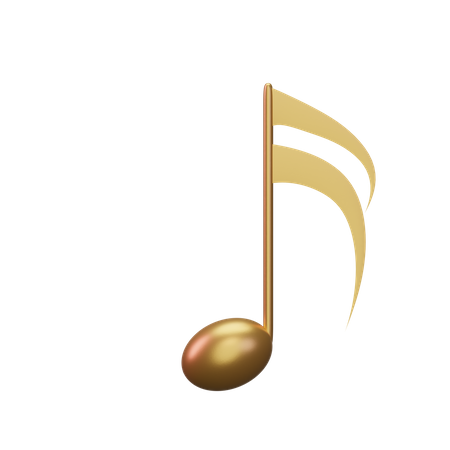 Music Note Gold  3D Icon