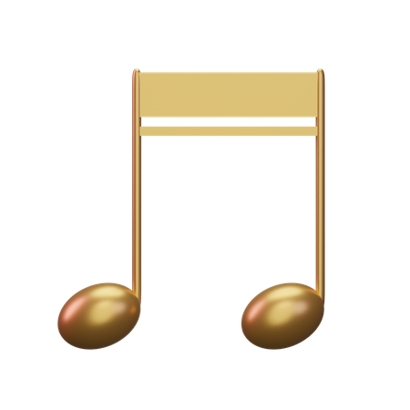 Music Note Gold  3D Icon