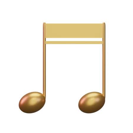 Music Note Gold  3D Icon