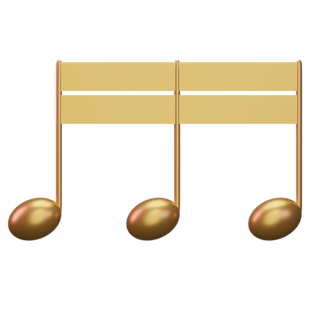 Music Note Gold  3D Icon