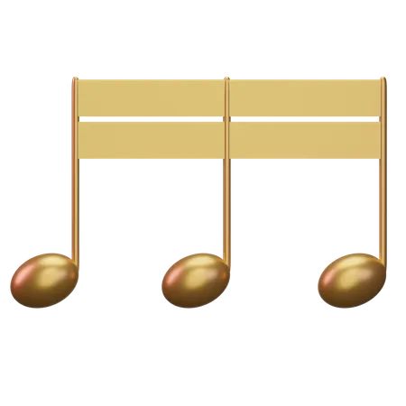 Music Note Gold  3D Icon