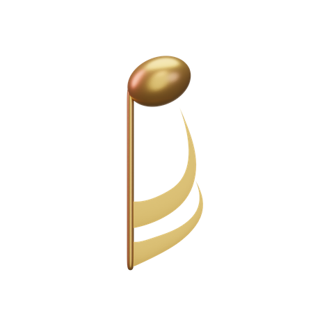 Music Note Gold  3D Icon